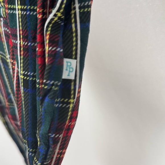 Posh Peanut Long Sleeve Collared Henley Romper Green Tartan Plaid New Sz‎ 0-3 M - Picture 2 of 5